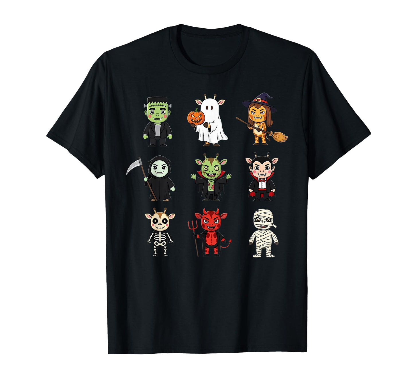 Baby Giraffe Ghost Zombie Witch Halloween Costume Kids T-Shirt