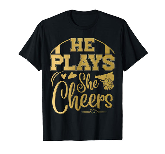Football and Cheer Mom and Cheer Dad a Cheerleading Football T-Shirt