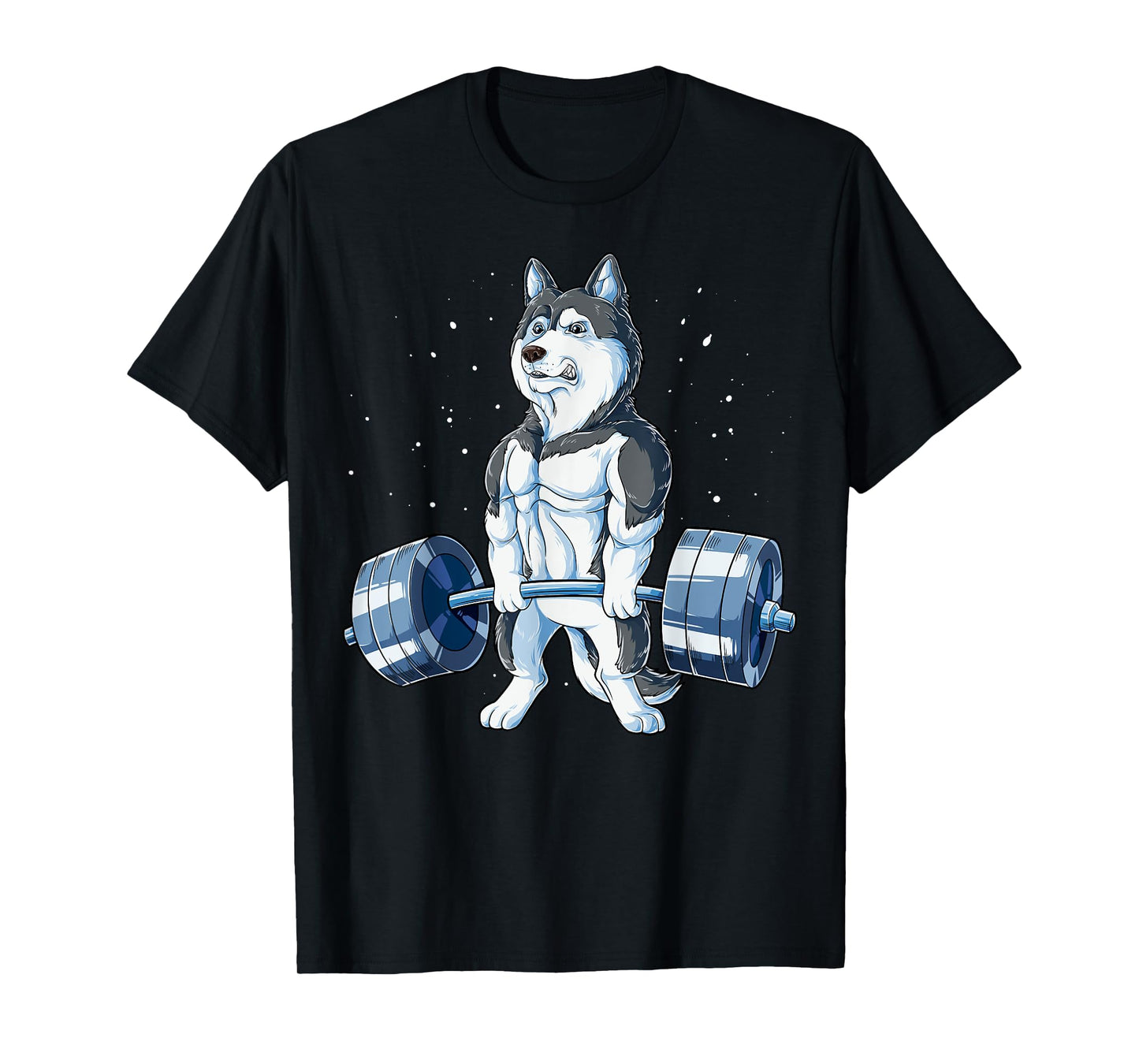 Siberian Husky Weightlifting Funny Deadlift Men Fitness Gym T-Shirt