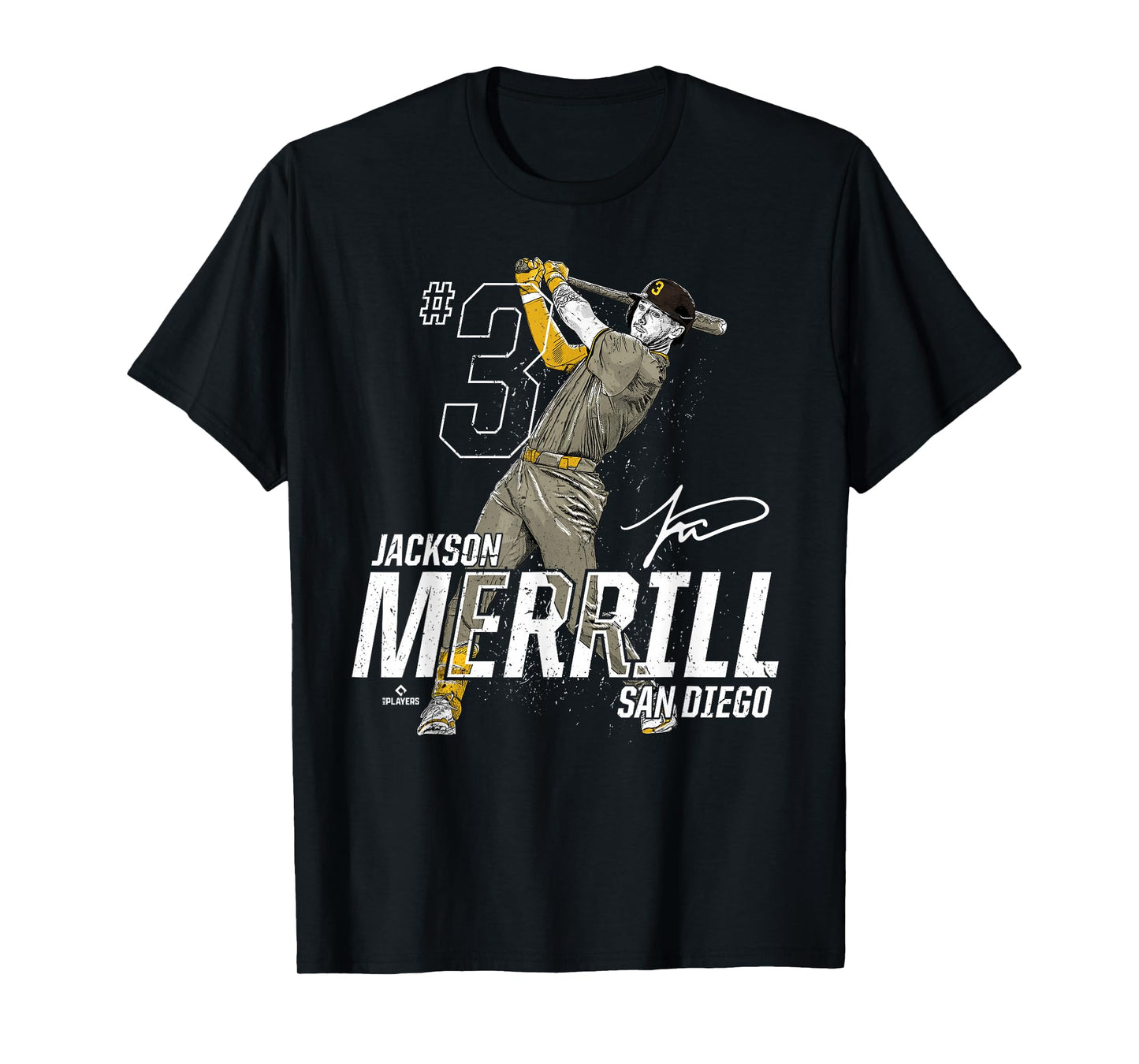 Dynamic Pose Jackson Merrill San Diego Baseball MLBPA T-Shirt