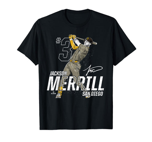 Dynamic Pose Jackson Merrill San Diego Baseball MLBPA T-Shirt