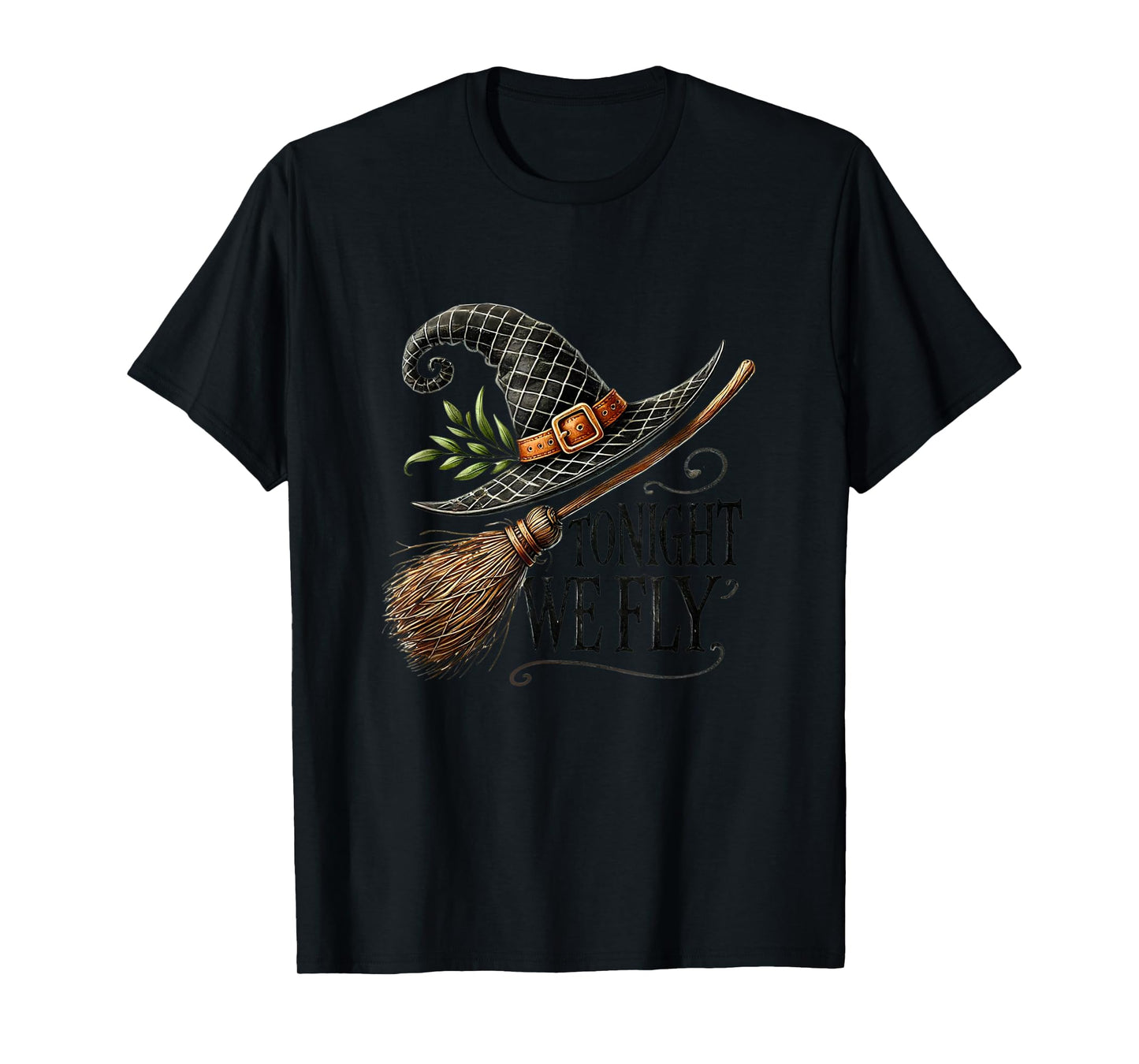 Amazing Spooky Creepy Halloween Witch Broom T-Shirt