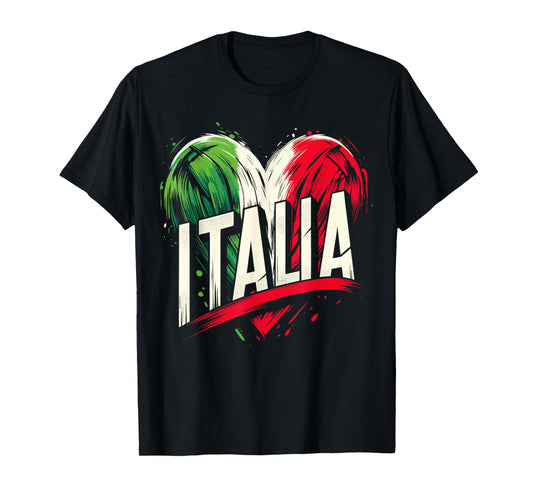 Vintage Italia Heart Italian Flag T-Shirt