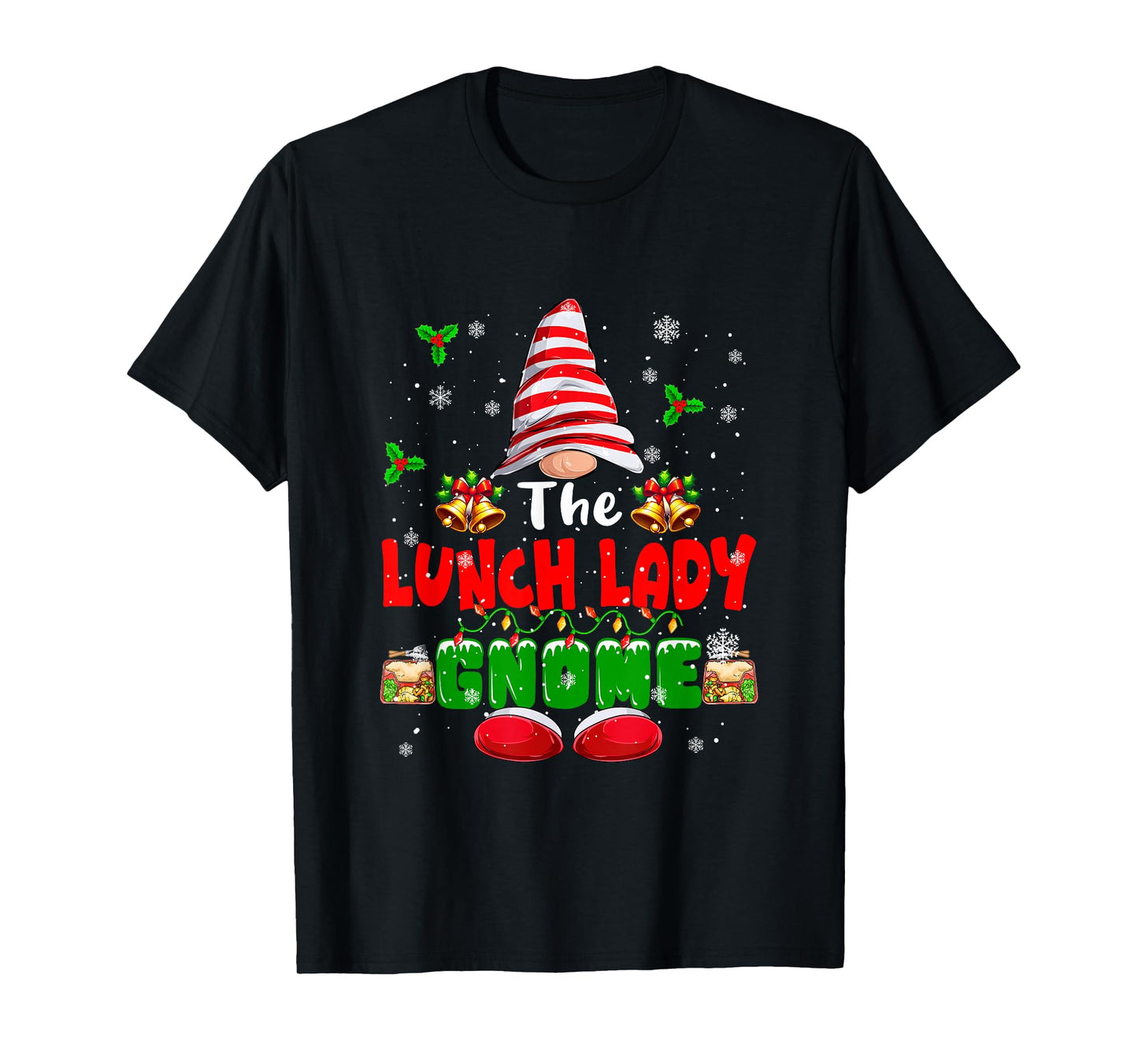 The Lunch Lady Gnome Christmas Colorful Costume Job Team T-Shirt