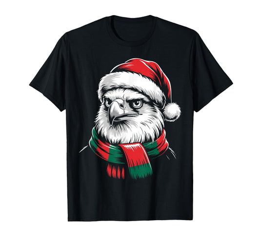 Eagle Xmas Santa Hat Scarf Christmas Costume T-Shirt