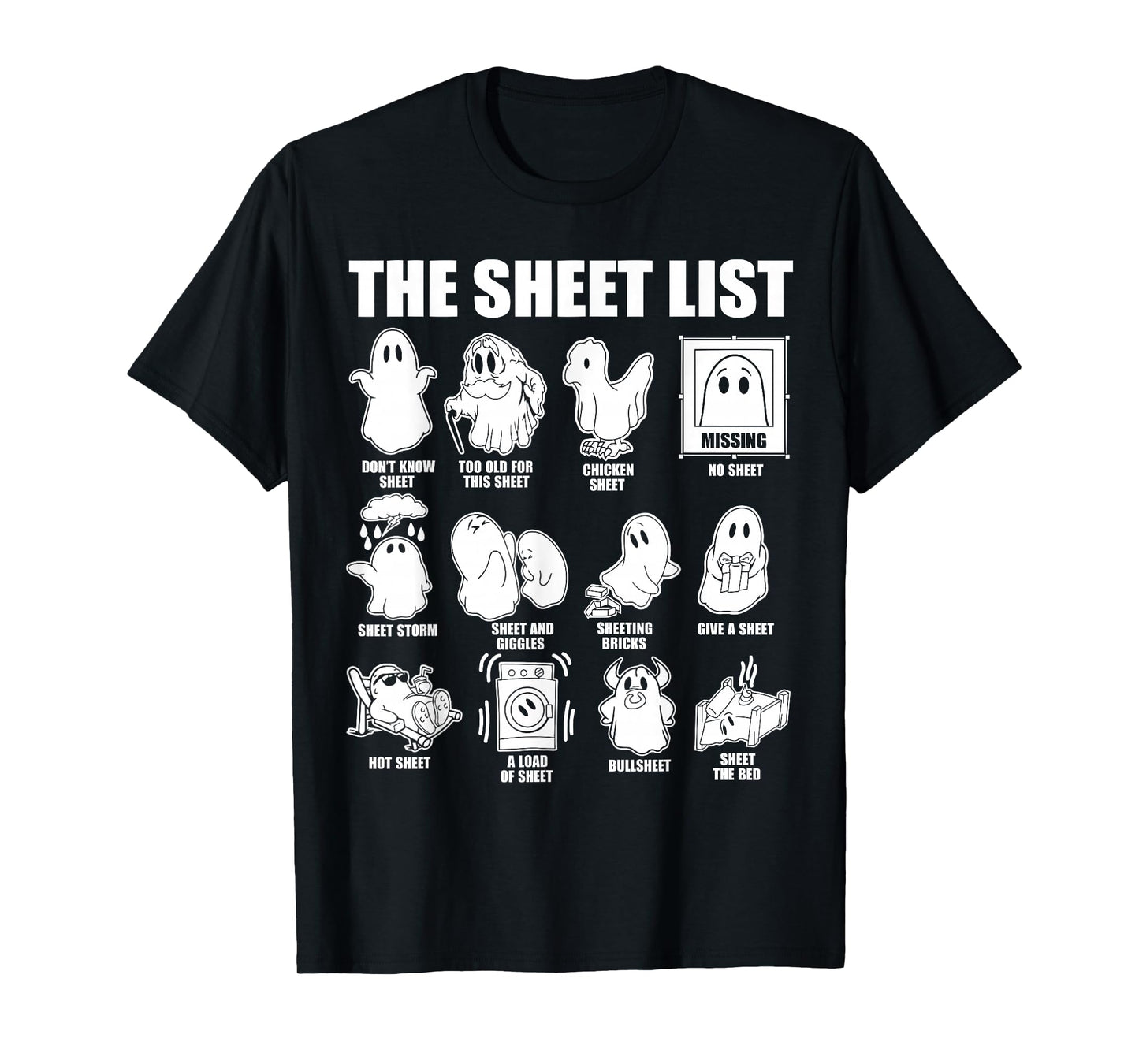 Halloween funny shirt Boo Sheet Halloween the sheet list T-Shirt