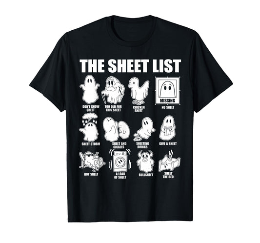 Halloween funny shirt Boo Sheet Halloween the sheet list T-Shirt