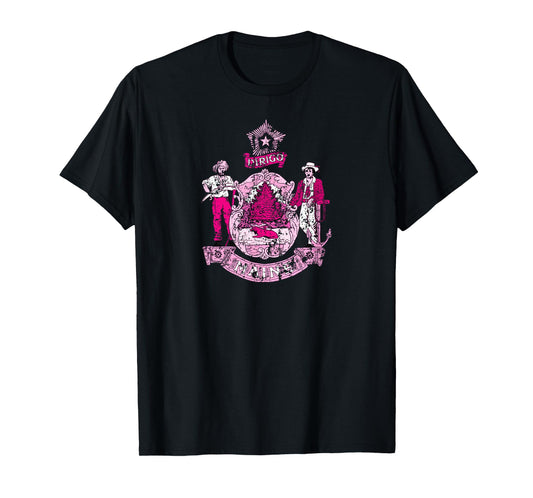 MAINE Flag Pink Vintage | Pink Maine T-Shirt