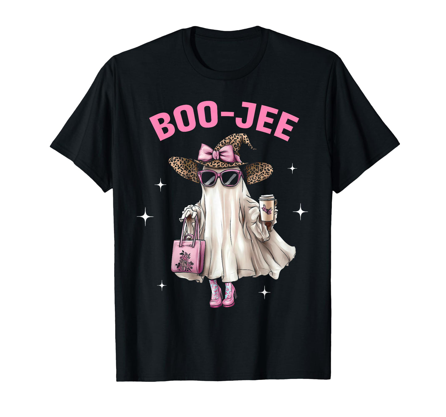 Coquette Ghost Coffee Boo-JEE Halloween Boujee Cute Ghost T-Shirt