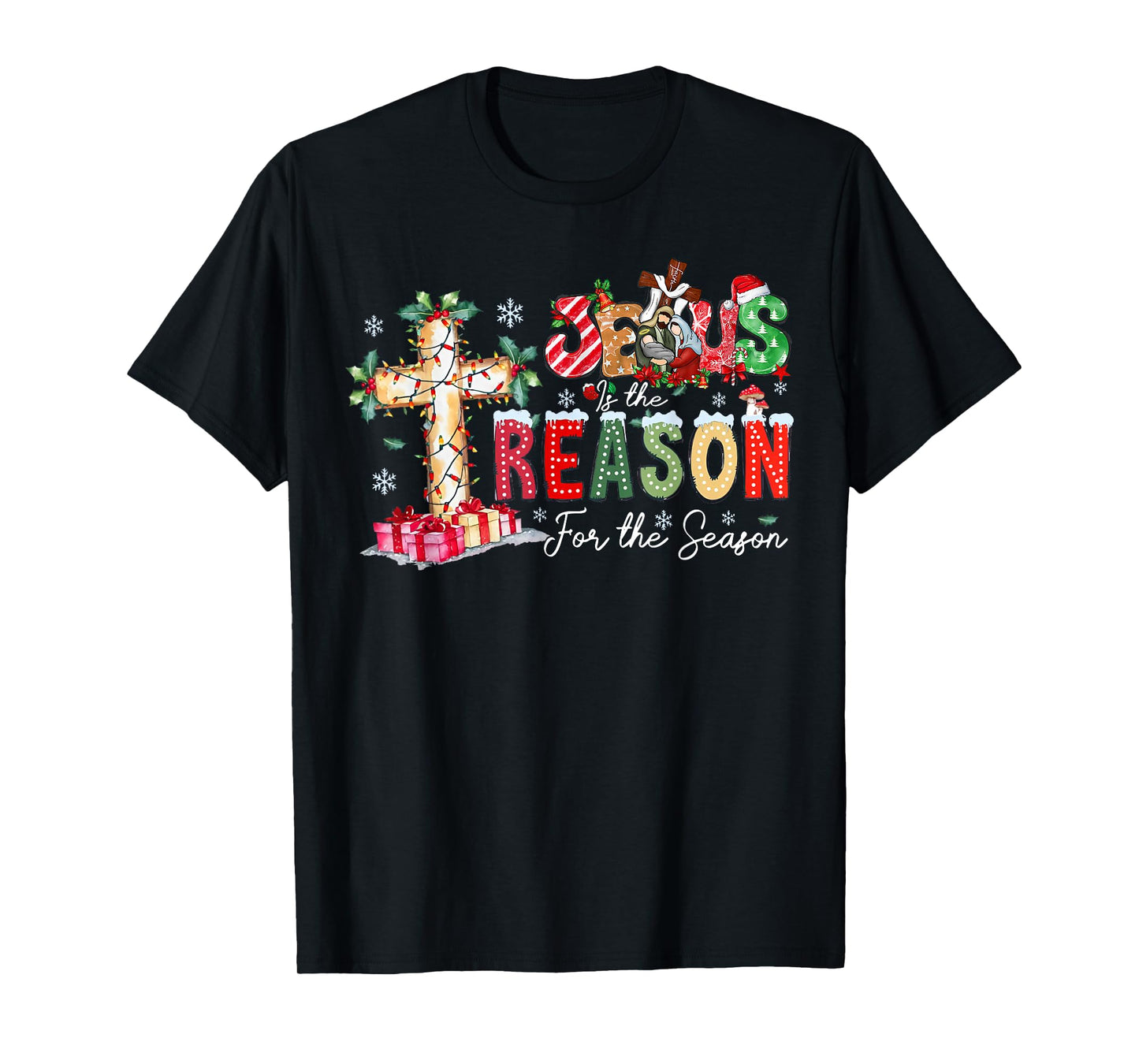 Christmas Jesus Reason Season Xmas Christian Men Women Kids T-Shirt