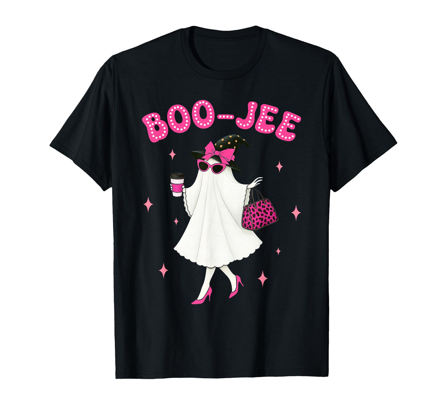 Coquette Ghost Coffee Boo-JEE Halloween Boujee Cute Ghost T-Shirt