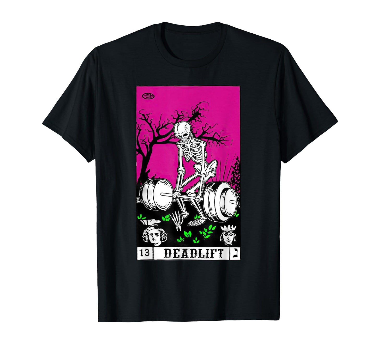 Tarot Card Funny Gym Deadlifts Workout Occult Reading Reader T-Shirt