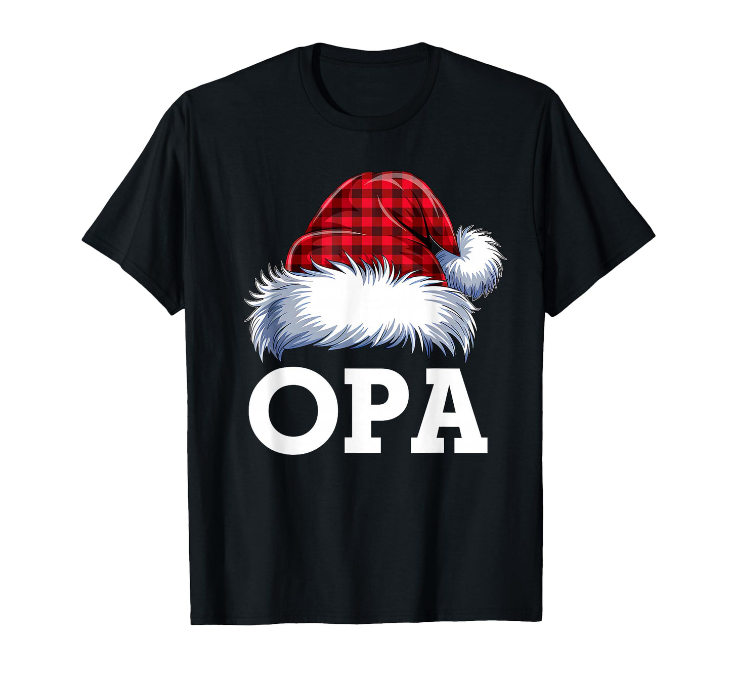 Opa Santa Red Plaid Christmas Family Matching Pajamas Xmas T-Shirt