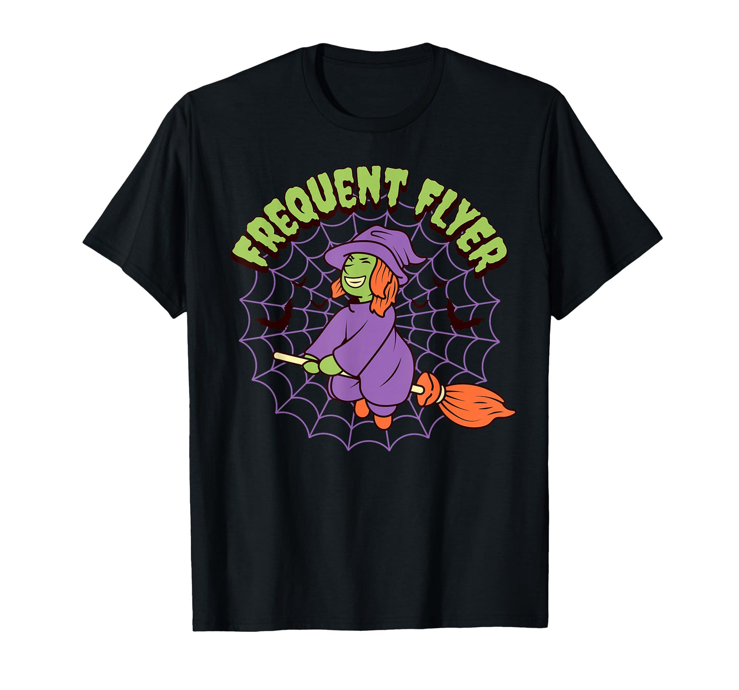 Frequent Flyer Men Women Kids Witch Broomstick Halloween T-Shirt