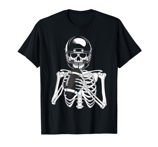 American Football Skeleton Football Player Halloween Spooky T-Shirt