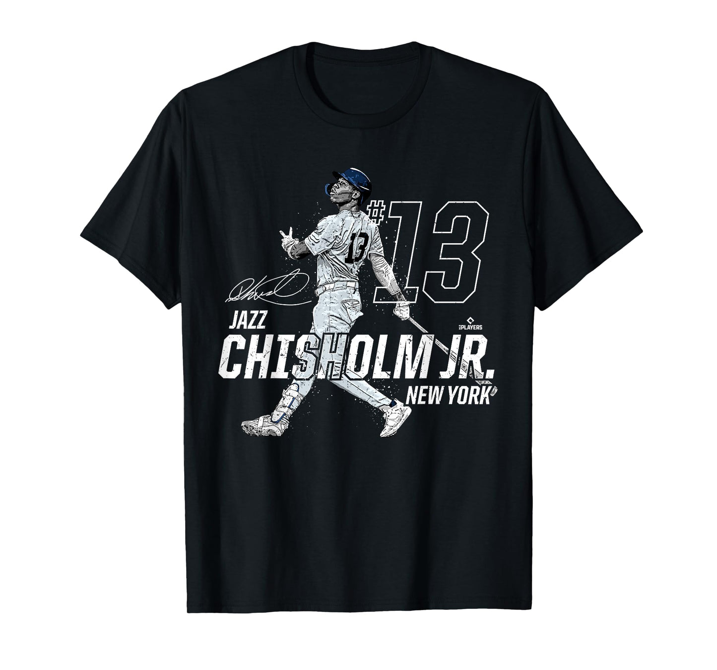 Dynamic Pose Jazz Chisholm Jr New York Baseball MLBPA T-Shirt