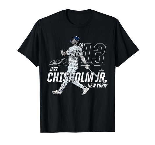 Dynamic Pose Jazz Chisholm Jr New York Baseball MLBPA T-Shirt