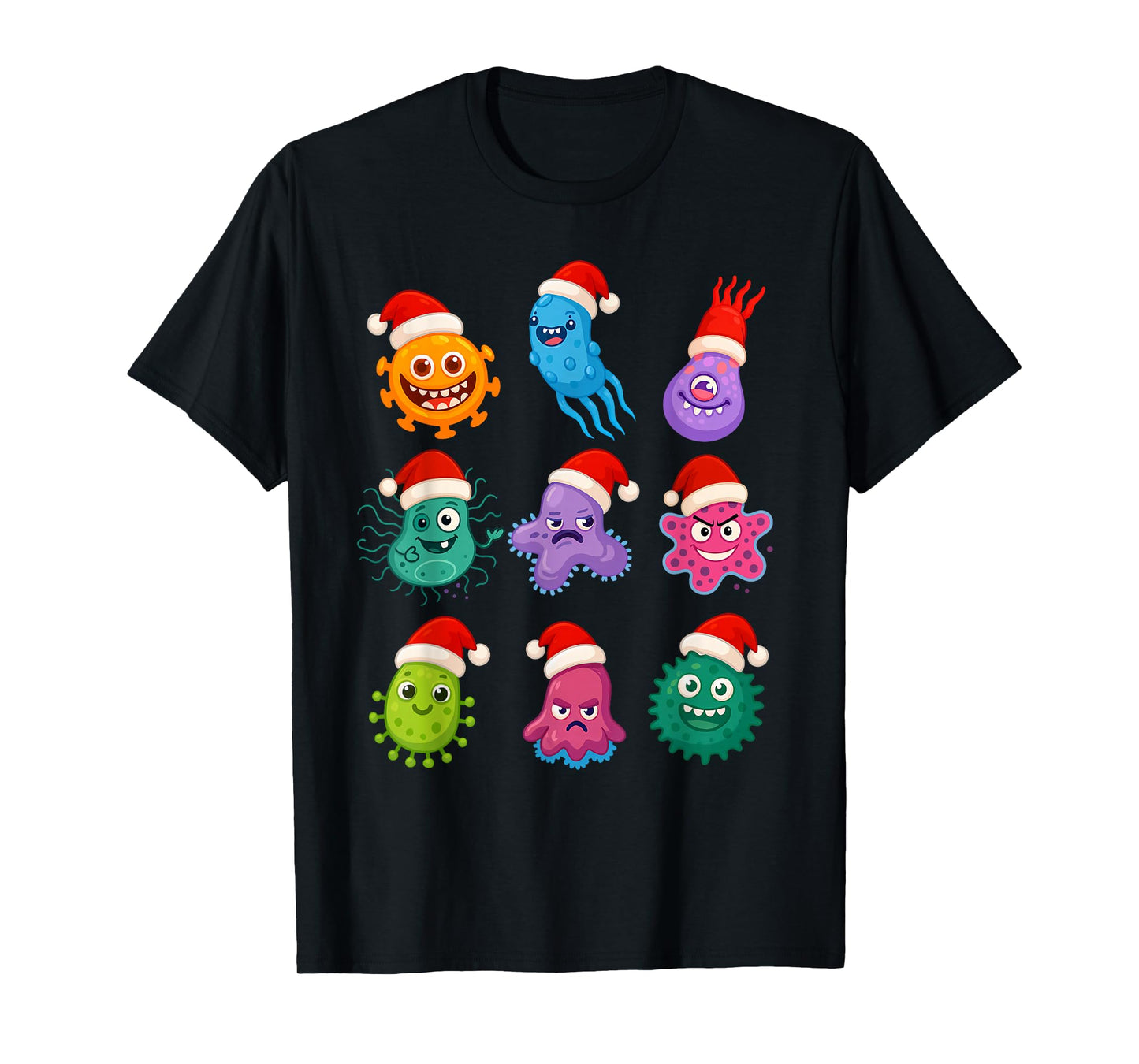 Christmas Microbiology Bacteria Santa Science Xmas Vibes T-Shirt