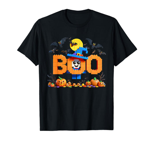 Halloween Master Builder Brick Boo Costume Building Bricks T-Shirt
