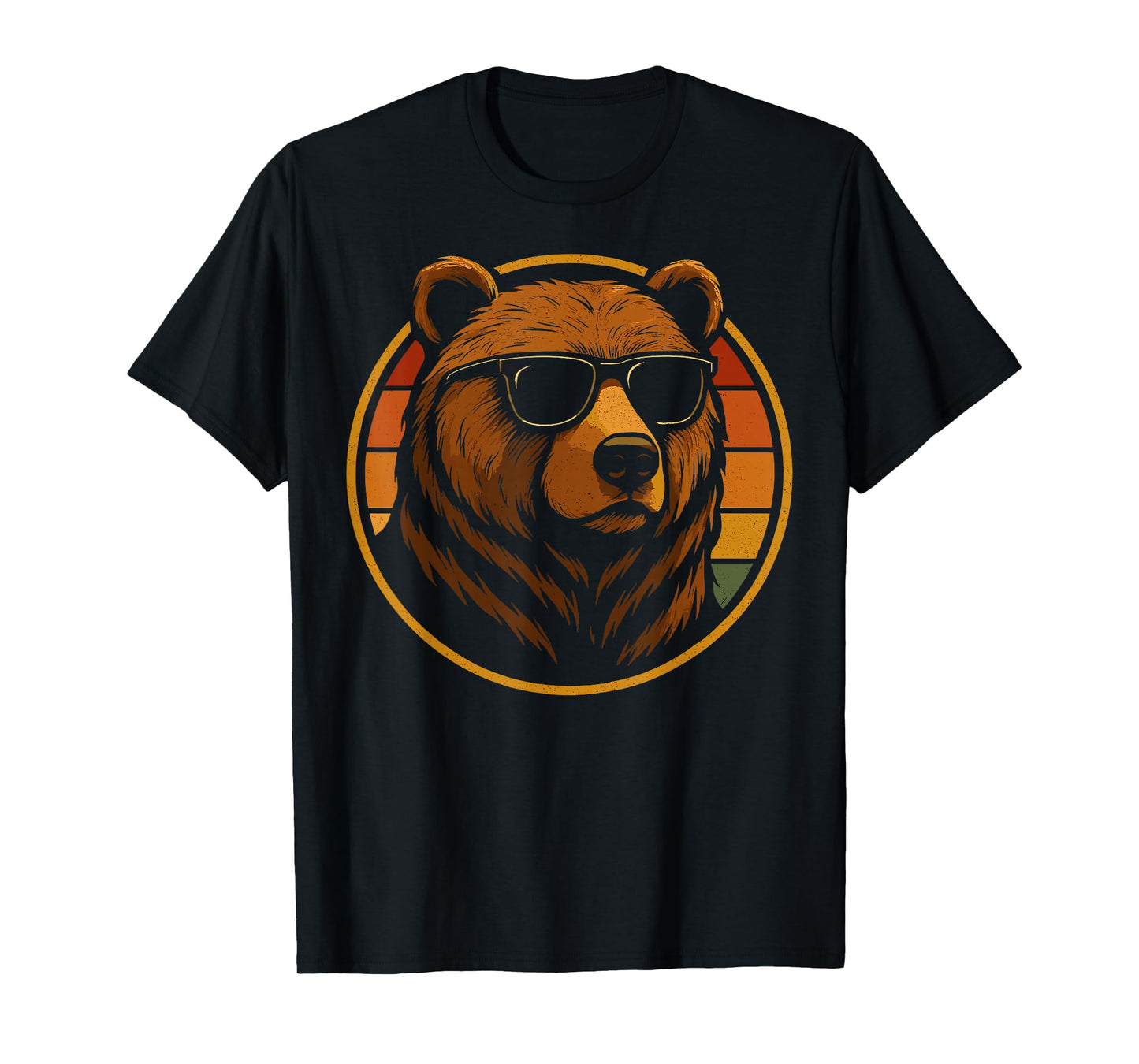 Cool Bear With Sunglasses Retro Wilderness T-Shirt