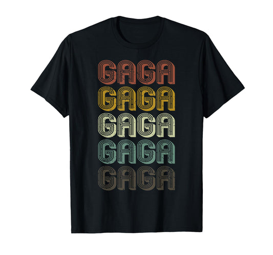 Retro Gaga First Name Personalized Gaga Groovy Vintage T-Shirt