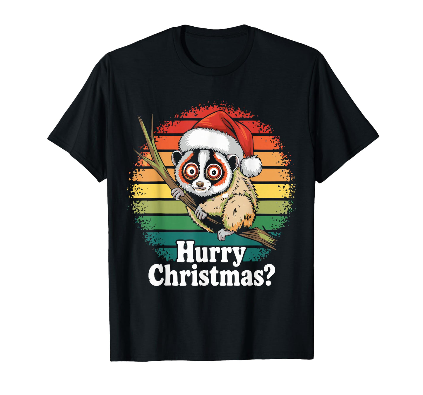 Funny Father Christmas Xmas Lemur Monkey Party Costume T-Shirt