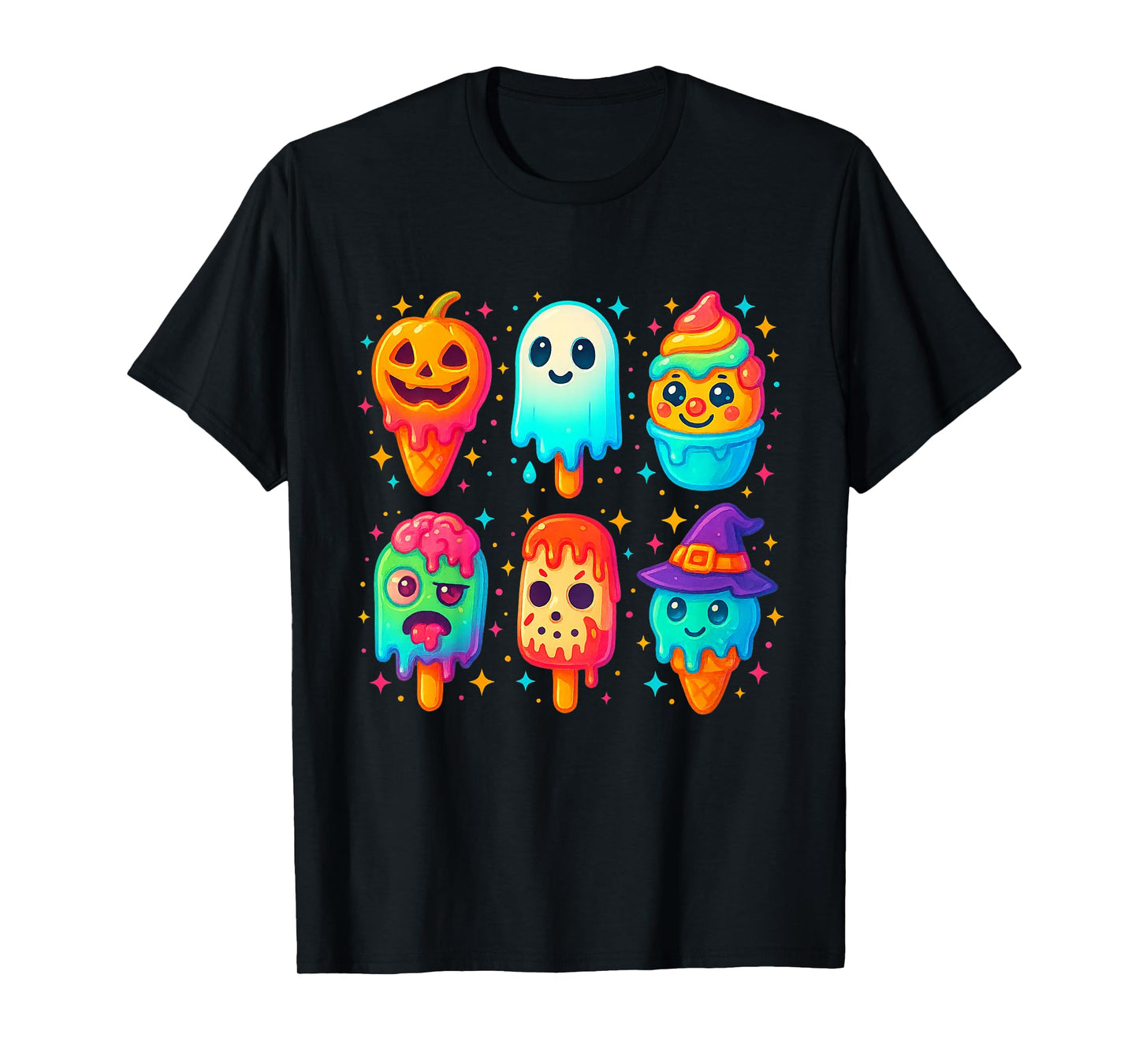 Funny Horror Ice Cream Pops Summerween Halloween 3D Candy T-Shirt