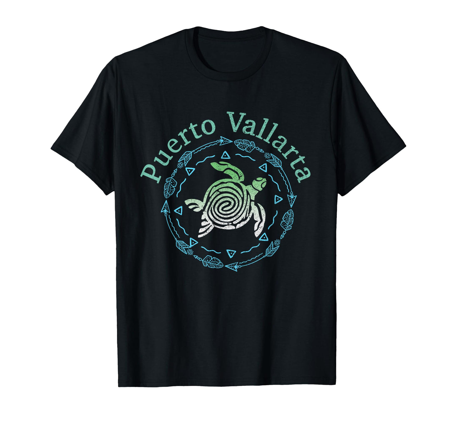 Puerto Vallarta Vintage Tribal Turtle T-Shirt