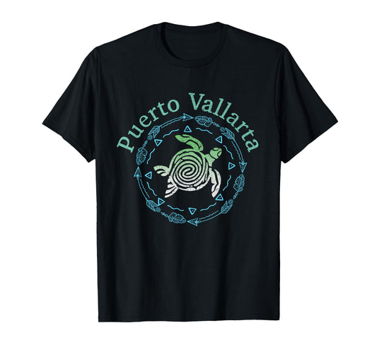 Puerto Vallarta Vintage Tribal Turtle T-Shirt