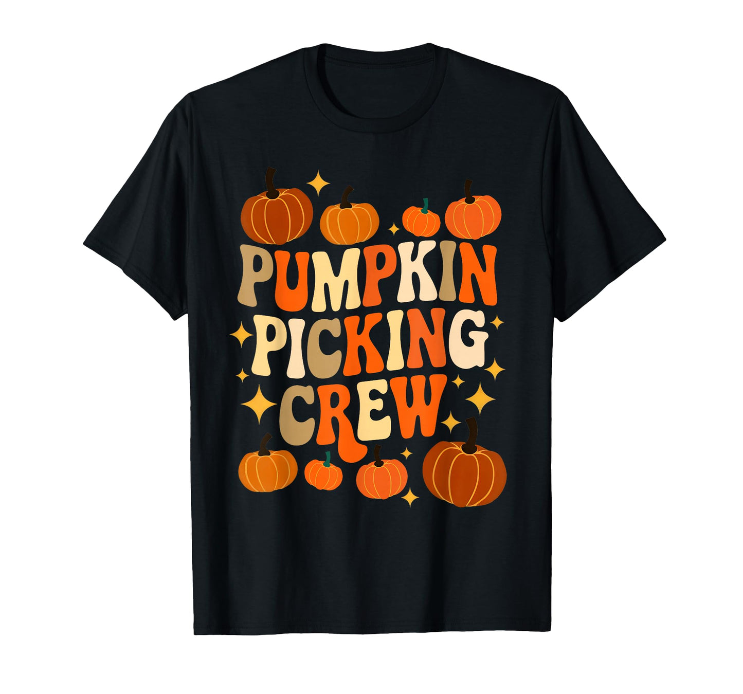 Groovy Pumpkin Picking Crew Matching Family Tee Autumn T-Shirt