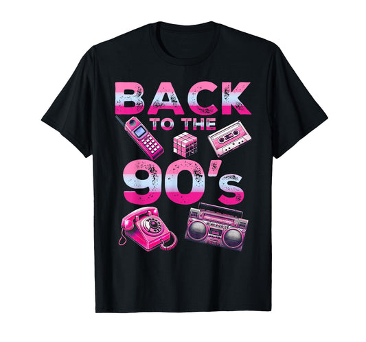 Back To 90's 1990s Vintage Style Nineties Retro Party T-Shirt
