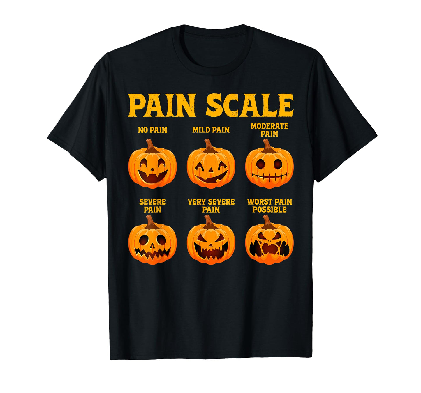 Pain Scale Funny Halloween Pumpkin Fall Trauma Nurse Triage T-Shirt
