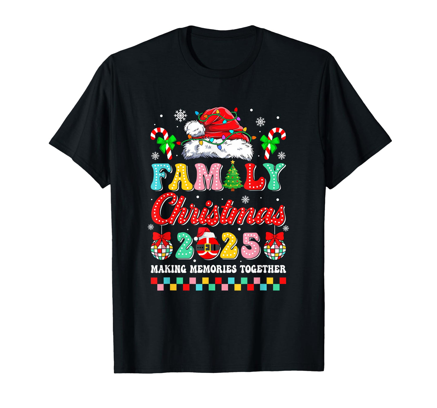 Family Christmas 2025 Matching Squad Santa Xmas Funny T-Shirt