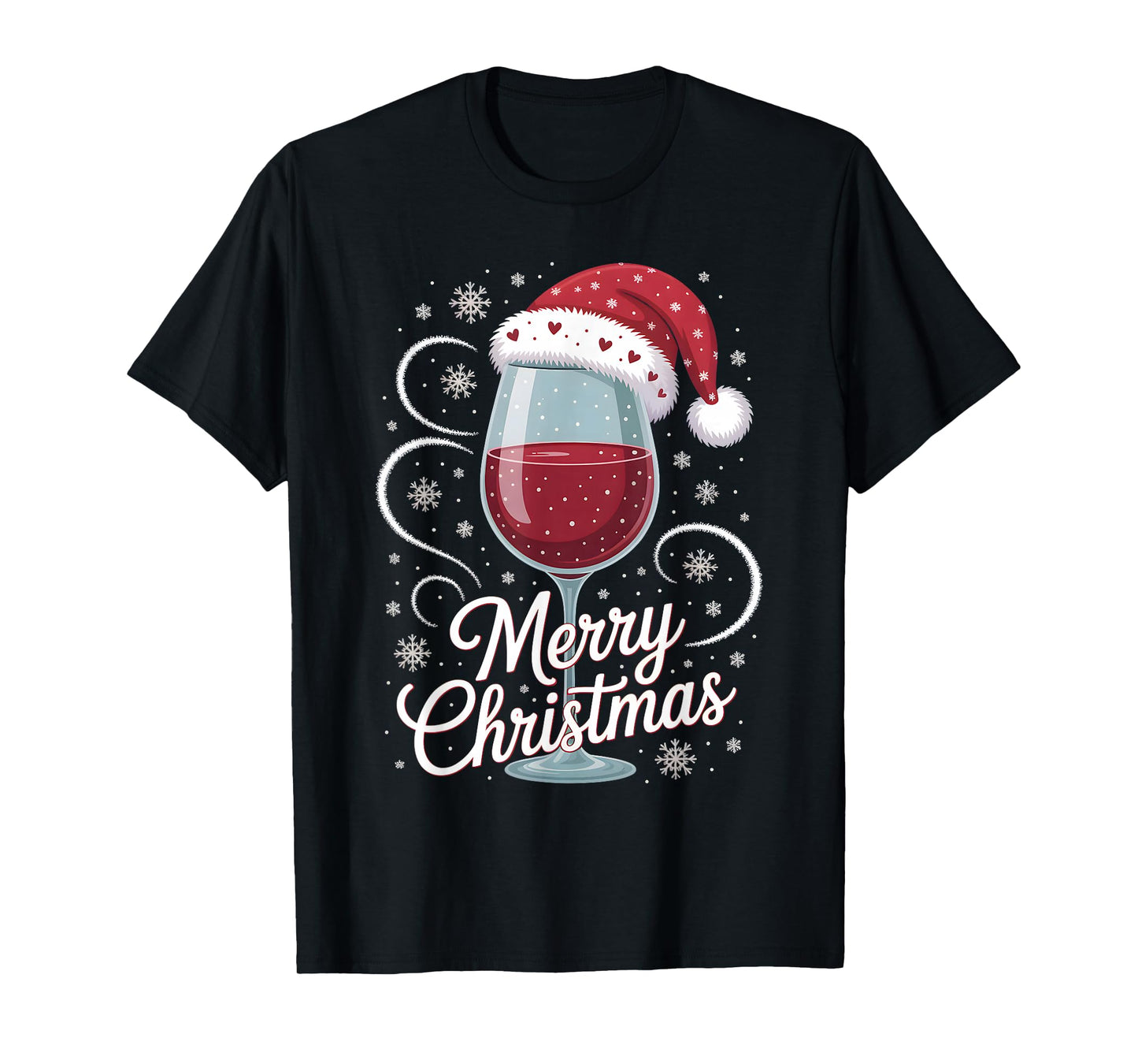 Party Outfit Christmas Pajamas Women Wine Glass Wine T-Shirt