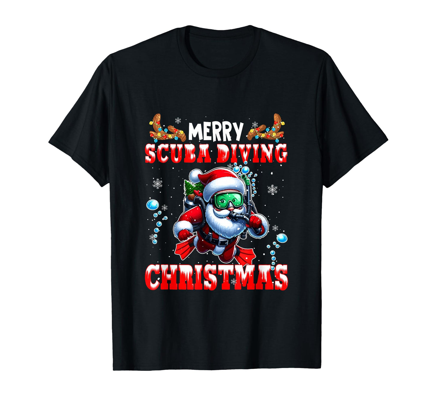 Merry Christmas Scuba Diving Santa Costume Sport Lover T-Shirt