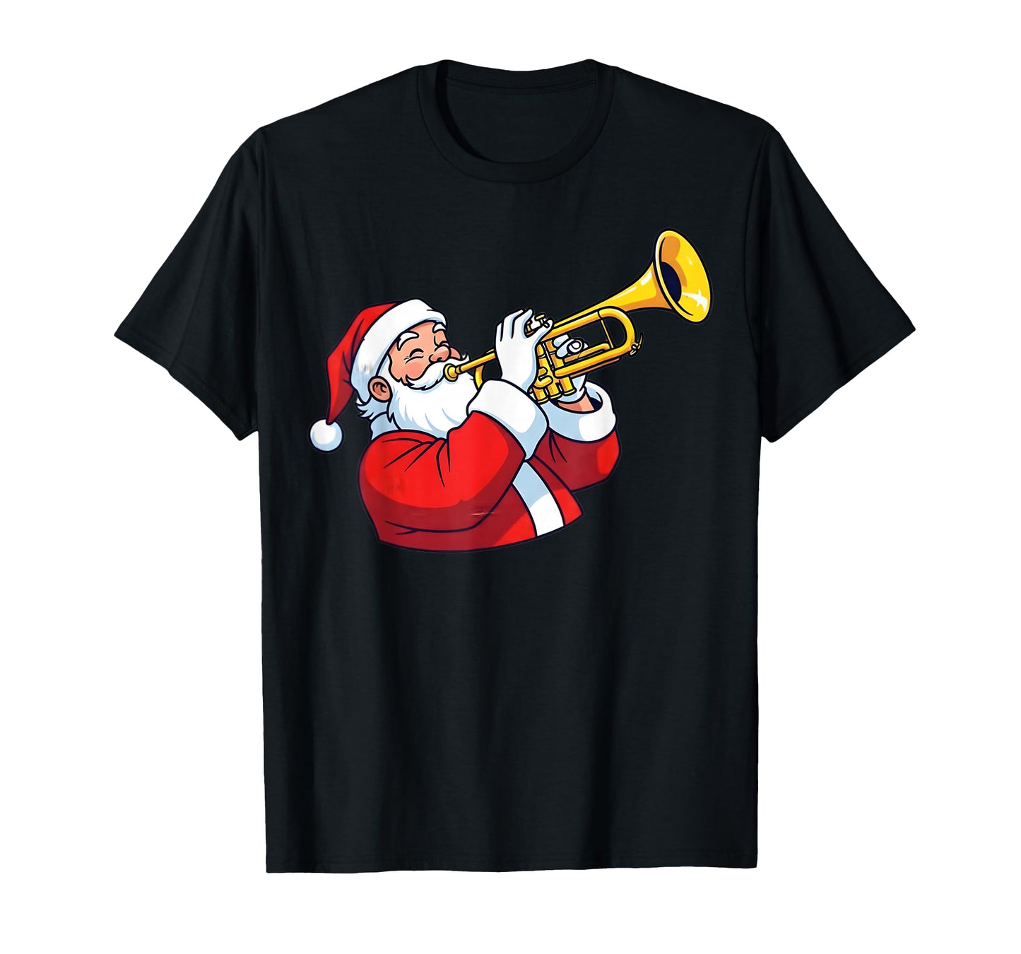 Christmas Trumpet Player Marching Band Funny Santa Women Men T-Shirt