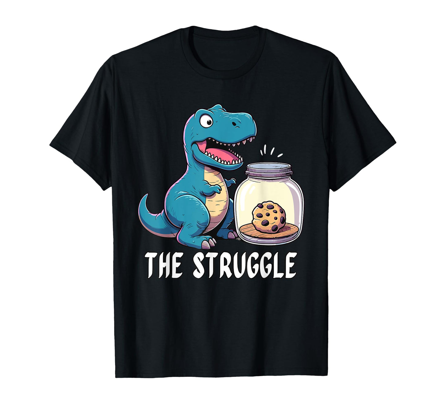 The Struggle is Dinosaur Fitness Gym Lover Gifts Dino T-Shirt