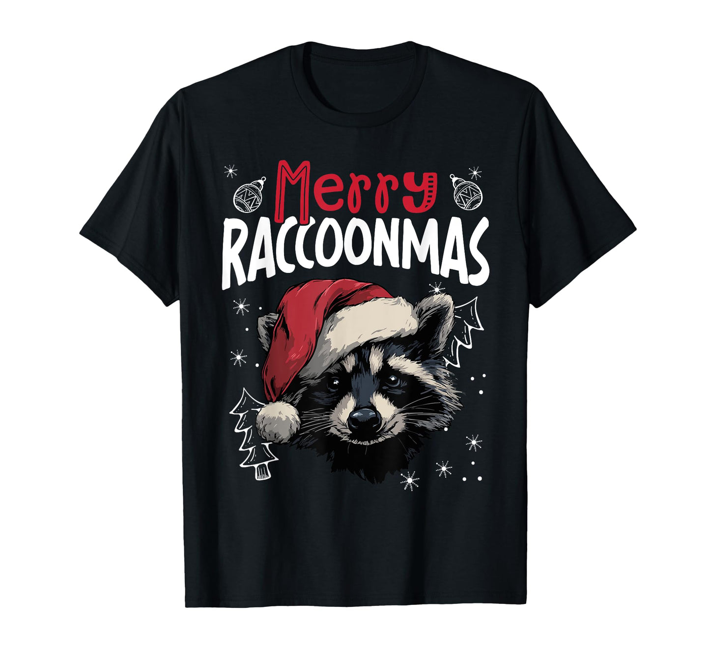 Merry Raccoonmas Funny Christmas Raccoon T-Shirt