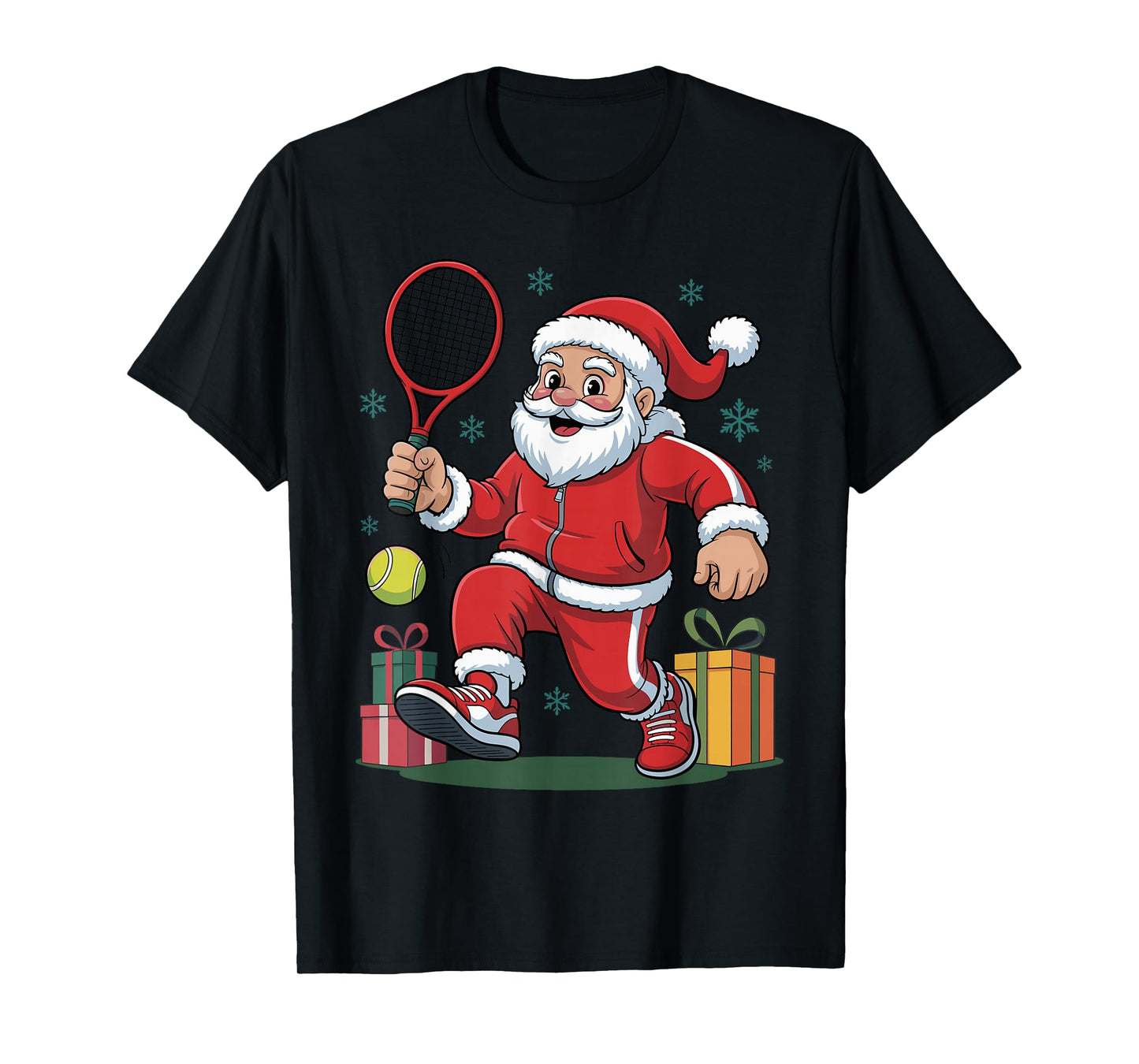 Funny Santa Playing Tennis Holiday Christmas Xmas Pajama T-Shirt