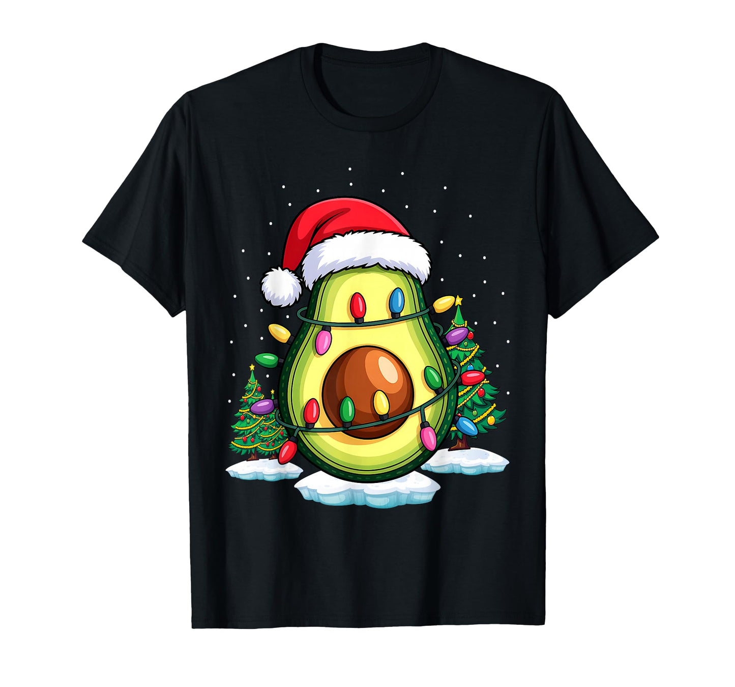 Avocado Christmas Santa Lovers Tree T-Shirt