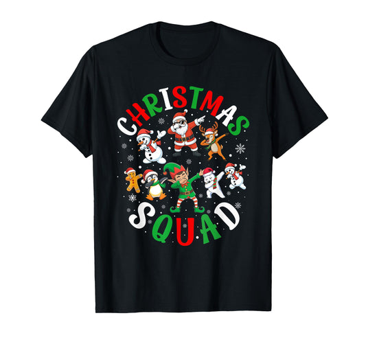 Dabbing Christmas Squad Matching Pajamas Kids Boys Girls Dab T-Shirt