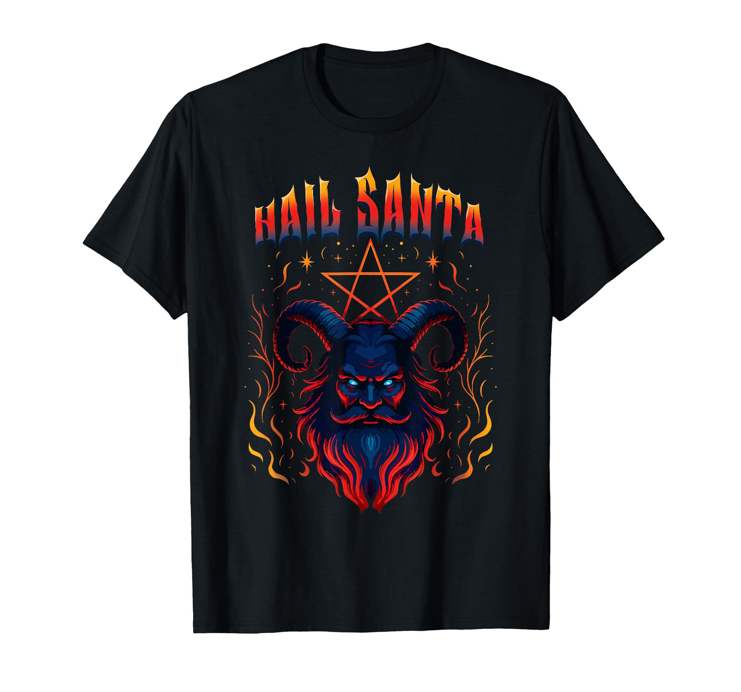 Hail Santa Scary Santa Solstice Gothic Metal Christmas T-Shirt