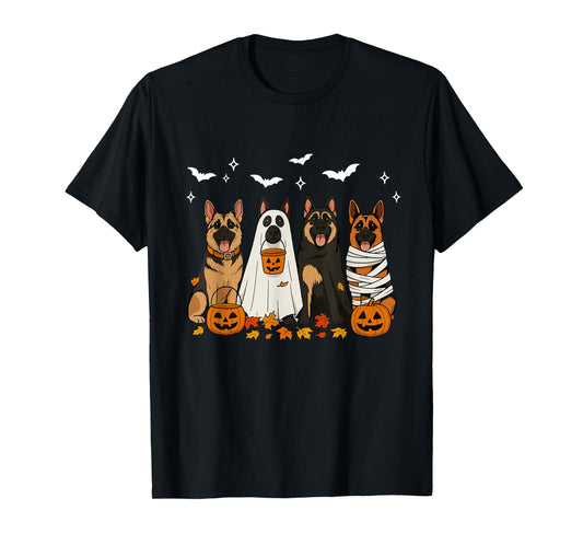 Fall German Shepherd Halloween Witch German Shepherd Dog Mom T-Shirt