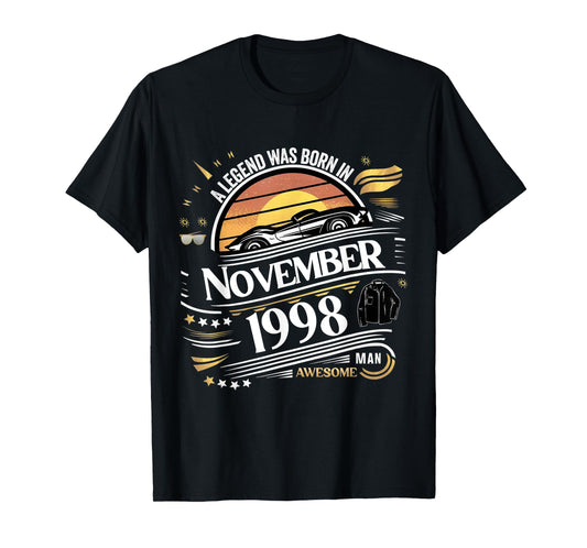 A Legend was Born in November 1998 Awesome Man Boy Birthday T-Shirt