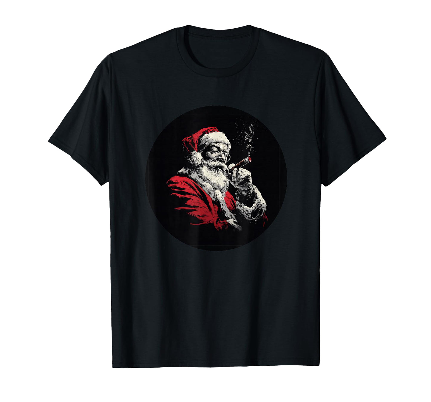 Amazing Santa Claus with Cool Cigar for Funny Christmas T-Shirt