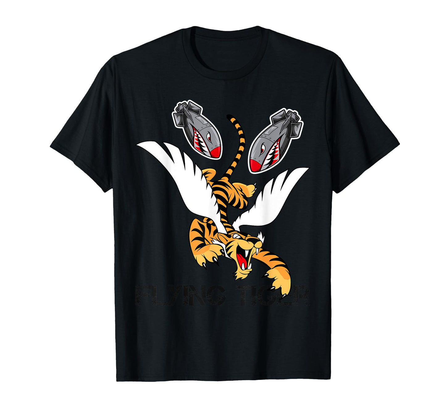 Funny Cool Tiger Flying Novelty Graphic Tees & Cool Designs T-Shirt