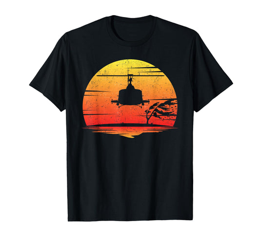 UH-1 Huey Retro Helicopter Vintage Style Vietnam Chopper T-Shirt