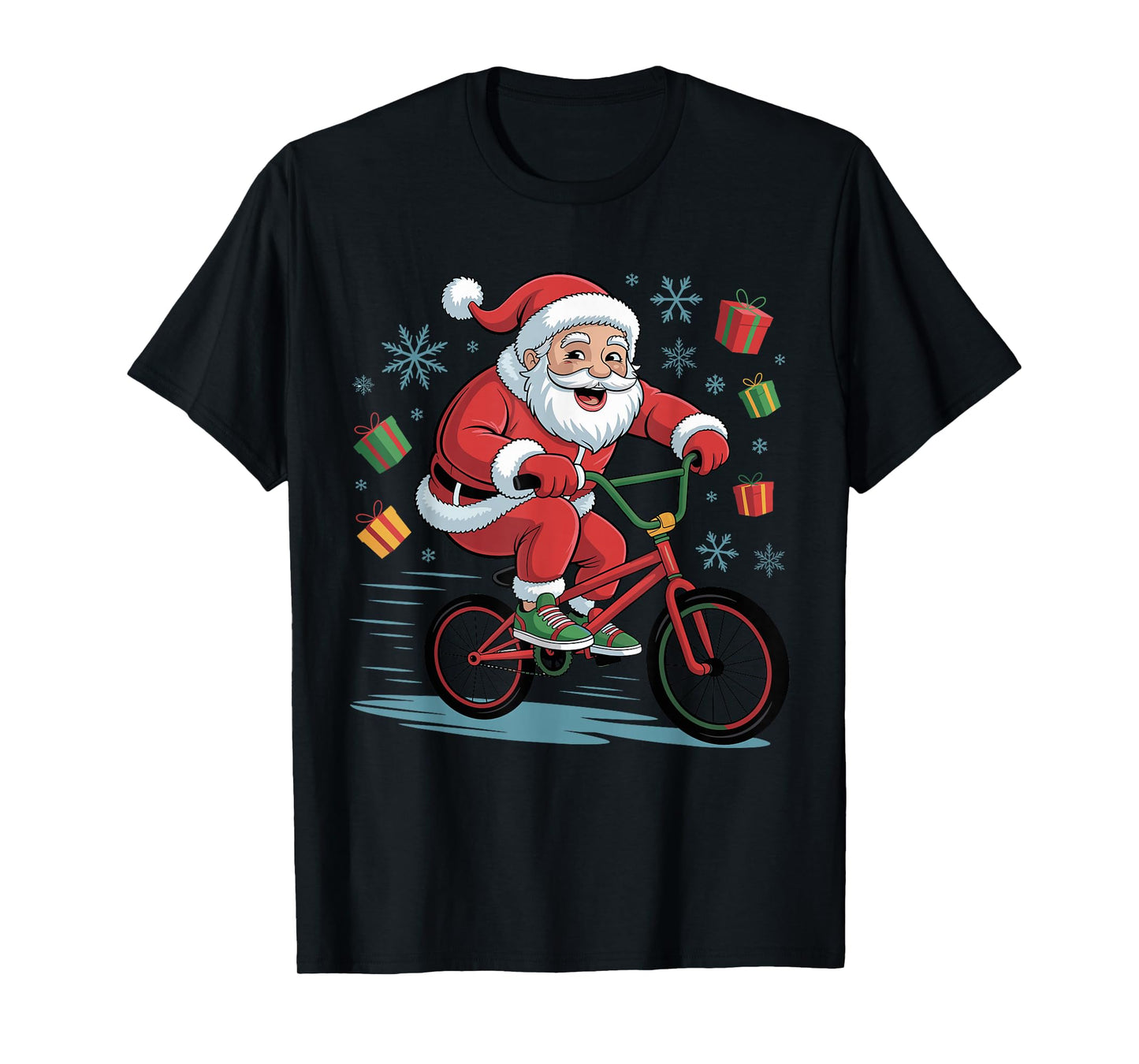 Funny Santa Riding BMX Lover Holiday Christmas Xmas Pajama T-Shirt
