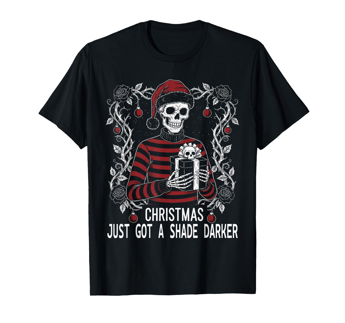 Goth Christmas Skeleton Gothic Academia Gothmas T-Shirt