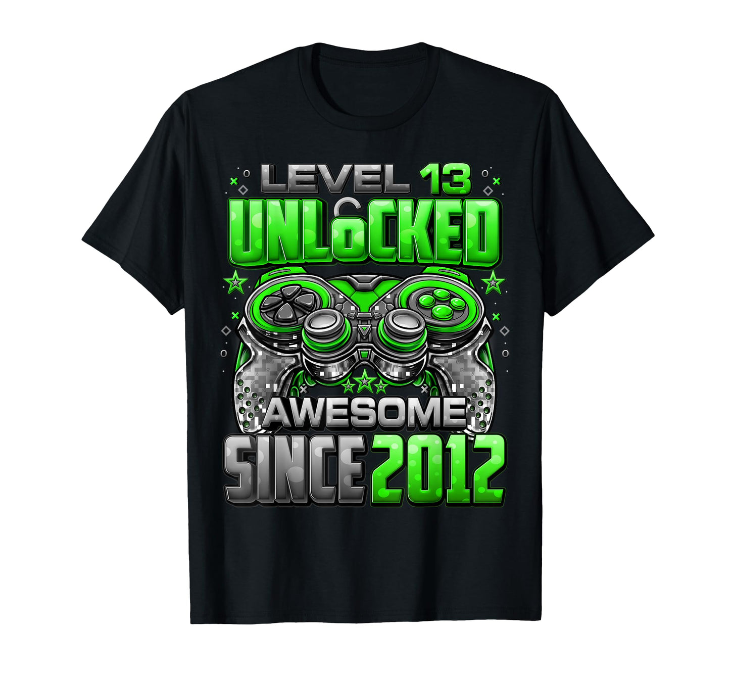 Level 13 Unlocked Awesome Since 2012 13th Birthday Gaming T-Shirt